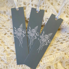 Minimalist Line Art Bookmark Set with Elegant Silk Ribbons