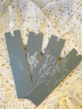 Minimalist Line Art Bookmark Set with Elegant Silk Ribbons