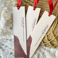 Spiritual Reflections Bookmark Set with Elegant Red Ribbon Tassels